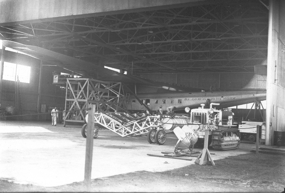 1936 M130  Maintenance Crews surround  the NC14714 Hawaiian Clipper 